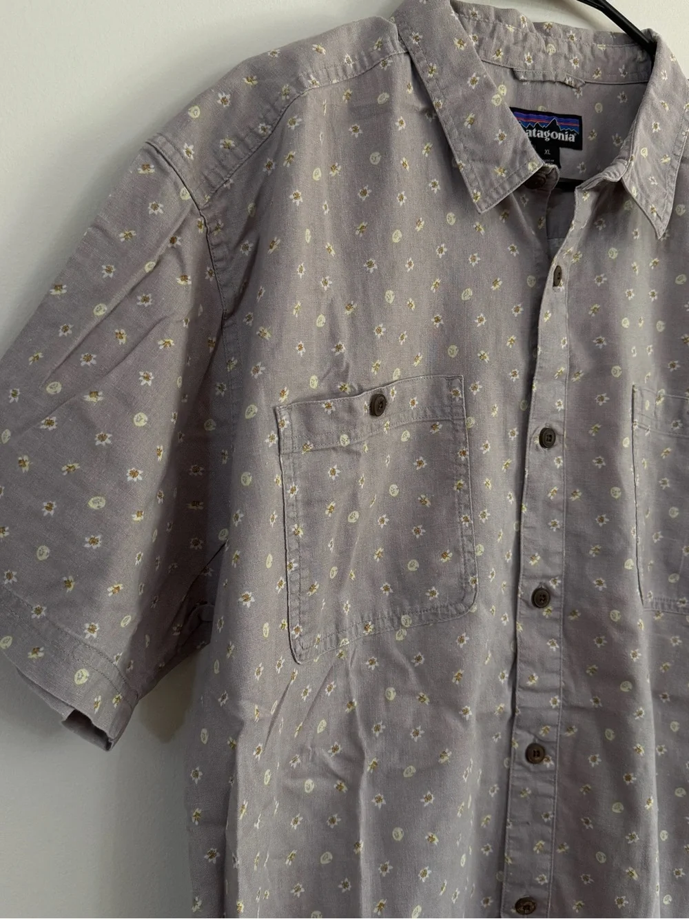 Patagonia Back Step Short Sleeve Shirt Hemp Cotton Floral Button XL Outdoor - Picture 2 of 11